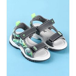 Cute Walk by Babyhug Velcro Closure Printed Sandals - Black