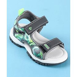 Cute Walk by Babyhug Velcro Closure Printed Sandals - Black