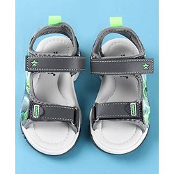 Cute Walk by Babyhug Velcro Closure Printed Sandals - Black