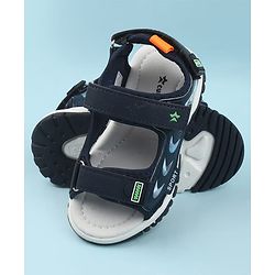 Cute Walk by Babyhug Velcro Closure Sandals with Space Theme Print & Applique - Khaki
