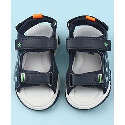 Cute Walk by Babyhug Velcro Closure Sandals with Space Theme Print & Applique - Khaki