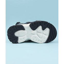Cute Walk by Babyhug Velcro Closure Sandals with Space Theme Print & Applique - Khaki