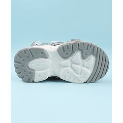 Cute Walk by Babyhug Velcro Closure Sandals with Space Theme Print & Applique - Khaki