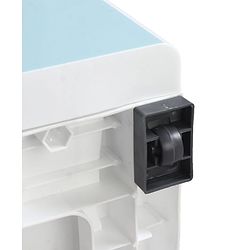 Babyhug 3 Layer Plastic Kids Wardrobe & Storage Cabinet with Wheels  Bear & Music - White| Multipurpose Organizer for Toys, Books & Clothes| Anti-Slip Base| Easy Assembly| Sturdy High Density Plastic