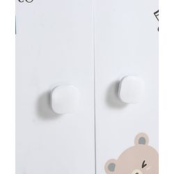 Babyhug 4 Layer Plastic Kids Wardrobe & Storage Cabinet with Wheels  Bear & Music - White| Multipurpose Organizer for Toys, Books & Clothes| Anti-Slip Base| Easy Assembly| Sturdy High Density Plastic