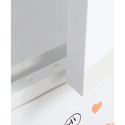 Babyhug 4 Layer High Density Plastic Storage Cabinet Bear & Balloon Easy to Assemble Storage Organizer Smooth Wheels Easy Access Draws Easy Maintenance Cloths Toys & Book Organizer- White