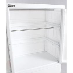 Babyhug 4 Layer High Density Plastic Storage Cabinet Bear & Balloon Easy to Assemble Storage Organizer Smooth Wheels Easy Access Draws Easy Maintenance Cloths Toys & Book Organizer- White