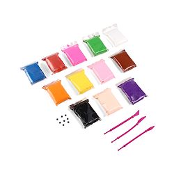 Babyhug Air Clay Art & Craft Set for Kids - Pack of 12 with 3 Sculpting Tools & 6 Eye Packs Enhances Creativity & Imagination Play Clay For 3 to 10 Years Kids Birthday Return Gift.