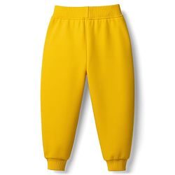 Babyhug Terry Knit Full Length Lounge Pant With Star Print - Yellow