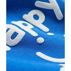 Babyhug Cotton Knit Full Length Lounge Pant With Happy Days Print - Blue