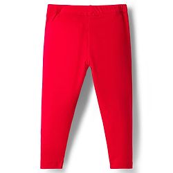 Babyhug Cotton Lycra Knit Full Length Solid Color Legging - Red