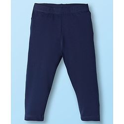 Babyhug Cotton Lycra Knit Full Length Solid Color Leggings Pack of 5 -Multicolor