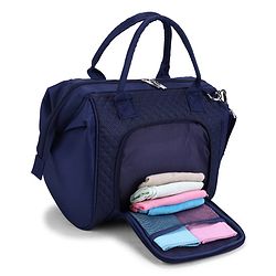 Babyhug 2 in 1 Quilted Spacious & Multifunctional Tote Cum Sling Diaper Bag  - Blue
