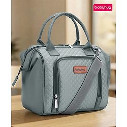 Babyhug 2 in 1 Quilted Spacious & Multifunctional Tote Cum Sling Diaper Bag  - Blue