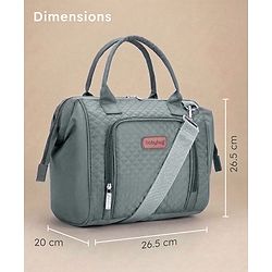 Babyhug 2 in 1 Quilted Spacious & Multifunctional Tote Cum Sling Diaper Bag  - Blue