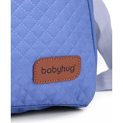 Babyhug 2-in-1 Quilted Sling cum Tote Diaper Bag for Travel | Spacious, Stylish & Multifunctional | Adjustable Shoulder Strap| 3 Insulated Bottle Pouches| Water Resistant| Carry Handle- Blue