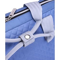 Babyhug 2-in-1 Quilted Sling cum Tote Diaper Bag for Travel | Spacious, Stylish & Multifunctional | Adjustable Shoulder Strap| 3 Insulated Bottle Pouches| Water Resistant| Carry Handle- Blue