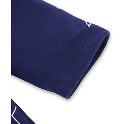 Babyhug Terry Knit Full Sleeves Hooded Bathrobe with Star Print - Navy Blue