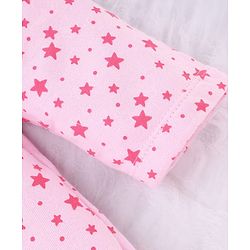 Babyhug Terry Knit Bathrobe with Hoodie & Star Print - Pink