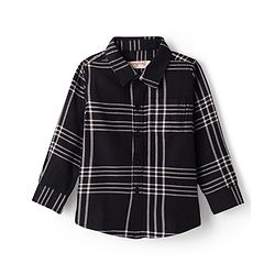 Babyhug Cotton Woven Full Sleeves Checkered Shirt & Denim Jeans with T-Shirt - Black