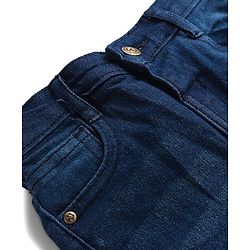 Babyhug Cotton Woven Full Sleeves Checkered Shirt & Denim Jeans - Red & Blue