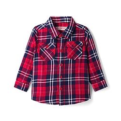 Babyhug Cotton Woven Full Sleeves Checkered Shirt & Denim Jeans - Red & Blue