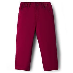 Babyhug Cotton Woven Full Sleeves Checkered Shirt & Trouser Set with Suspender - Maroon
