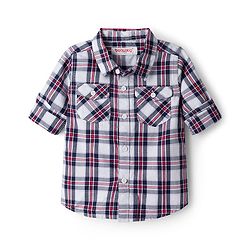 Babyhug Cotton Woven Full Sleeves Checkered Shirt & Trouser Set with Suspender - Maroon