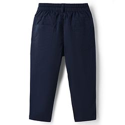 Babyhug Cotton Woven Full Sleeves Striped Shirt & Trouser Set - Light & Navy Blue