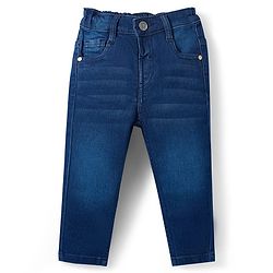 Babyhug Cotton Woven Full Sleeves Checkered Shirt & Denim Jeans Set - Blue