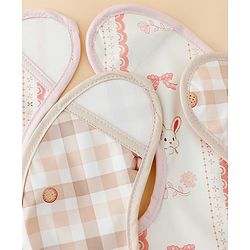 Babyhug Waterproof PU Sleeveless Feeding Bibs Pack of 2 - Bunny & Whale Print| Crumb Catcher Pocket| Easy Wipe Clean| Easy Velcro Closure| Weaning & Feeding Bibs| 0+ Months