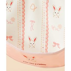 Babyhug Waterproof PU Sleeveless Feeding Bibs Pack of 2 - Bunny & Whale Print| Crumb Catcher Pocket| Easy Wipe Clean| Easy Velcro Closure| Weaning & Feeding Bibs| 0+ Months