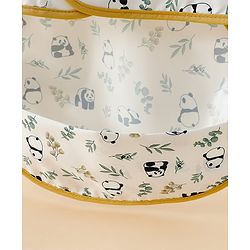 Babyhug Waterproof Polyester Half Sleeves Feeding Bibs Pack of 2 Bunny & Panda Print| Easy  Velcro Closure| Crumb Catcher Pocket| Washable & Lightweight| 0+ Months