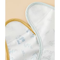 Babyhug Waterproof Polyester Half Sleeves Feeding Bibs Pack of 2 Bunny & Panda Print| Easy  Velcro Closure| Crumb Catcher Pocket| Washable & Lightweight| 0+ Months