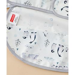 Babyhug Waterproof Polyester Half Sleeves Feeding Bibs Pack of 2 Bunny & Panda Print| Easy  Velcro Closure| Crumb Catcher Pocket| Washable & Lightweight| 0+ Months