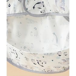 Babyhug Waterproof Polyester Half Sleeves Feeding Bibs Pack of 2 Bunny & Panda Print| Easy  Velcro Closure| Crumb Catcher Pocket| Washable & Lightweight| 0+ Months