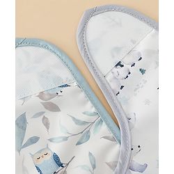 Babyhug Waterproof Polyester Half Sleeves Feeding Bibs Pack of 2 Bunny & Panda Print| Easy  Velcro Closure| Crumb Catcher Pocket| Washable & Lightweight| 0+ Months