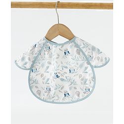 Babyhug Waterproof Polyester Half Sleeves Feeding Bibs Pack of 2 Bunny & Panda Print| Easy  Velcro Closure| Crumb Catcher Pocket| Washable & Lightweight| 0+ Months