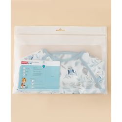 Babyhug Waterproof Polyester Half Sleeves Feeding Bibs Pack of 2 Bunny & Panda Print| Easy  Velcro Closure| Crumb Catcher Pocket| Washable & Lightweight| 0+ Months