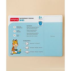 Babyhug Waterproof Polyester Half Sleeves Feeding Bibs Pack of 2 Bunny & Panda Print| Easy  Velcro Closure| Crumb Catcher Pocket| Washable & Lightweight| 0+ Months