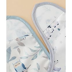 Babyhug Waterproof Polyester Half Sleeves Feeding Bibs Pack of 2 Bunny & Panda Print| Easy  Velcro Closure| Crumb Catcher Pocket| Washable & Lightweight| 0+ Months