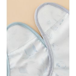 Babyhug Waterproof Polyester Half Sleeves Feeding Bibs Pack of 2 Bunny & Panda Print| Easy  Velcro Closure| Crumb Catcher Pocket| Washable & Lightweight| 0+ Months