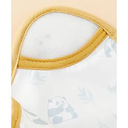 Babyhug Full Sleeve Waterproof Polyester Feeding Bib Panda Print| Long Sleeves| Crumb Catcher Pocket| Easy Velcro Closure| Mess-Free Feeding| 0+ Months