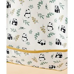 Babyhug Full Sleeve Waterproof Polyester Feeding Bib Panda Print| Long Sleeves| Crumb Catcher Pocket| Easy Velcro Closure| Mess-Free Feeding| 0+ Months