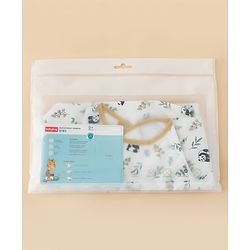 Babyhug Full Sleeve Waterproof Polyester Feeding Bib Panda Print| Long Sleeves| Crumb Catcher Pocket| Easy Velcro Closure| Mess-Free Feeding| 0+ Months