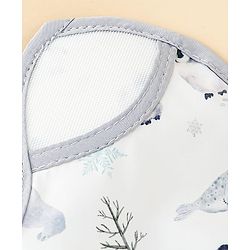 Babyhug Full Sleeve Waterproof Polyester Feeding Bib Panda Print| Long Sleeves| Crumb Catcher Pocket| Easy Velcro Closure| Mess-Free Feeding| 0+ Months
