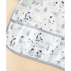 Babyhug Full Sleeve Waterproof Polyester Feeding Bib Panda Print| Long Sleeves| Crumb Catcher Pocket| Easy Velcro Closure| Mess-Free Feeding| 0+ Months