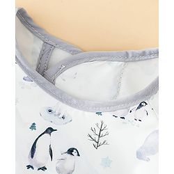 Babyhug Full Sleeve Waterproof Polyester Feeding Bib Panda Print| Long Sleeves| Crumb Catcher Pocket| Easy Velcro Closure| Mess-Free Feeding| 0+ Months