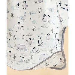 Babyhug Full Sleeve Waterproof Polyester Feeding Bib Panda Print| Long Sleeves| Crumb Catcher Pocket| Easy Velcro Closure| Mess-Free Feeding| 0+ Months