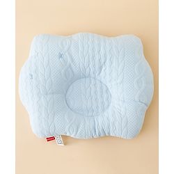 Babyhug Star Shaped Head Shaping Baby Pillow - Blue| Prevents Flat Head Syndrome| Soft & Breathable| Neck & Shoulder Support Pillow| Lightweight & Travel Friendly| 0-6 Months| New Born Gifting Option